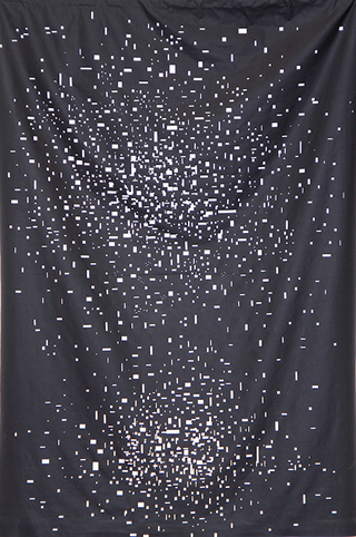 zeros and ones, 2015, 140 cm x 120 cm, lasercut on fabric