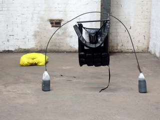 installation-view: "future is here", The Glue Factory, Glasgow, 2015, plastic, metal, concrete, foam, findings